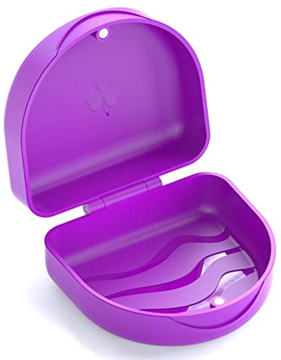 Retainer Hoesje - Opberghouder Mondstuk - Hygiënisch Bewaren - Magnetisch Slotontwerp - 8 x 7.5 x 3.9 cm - Paars