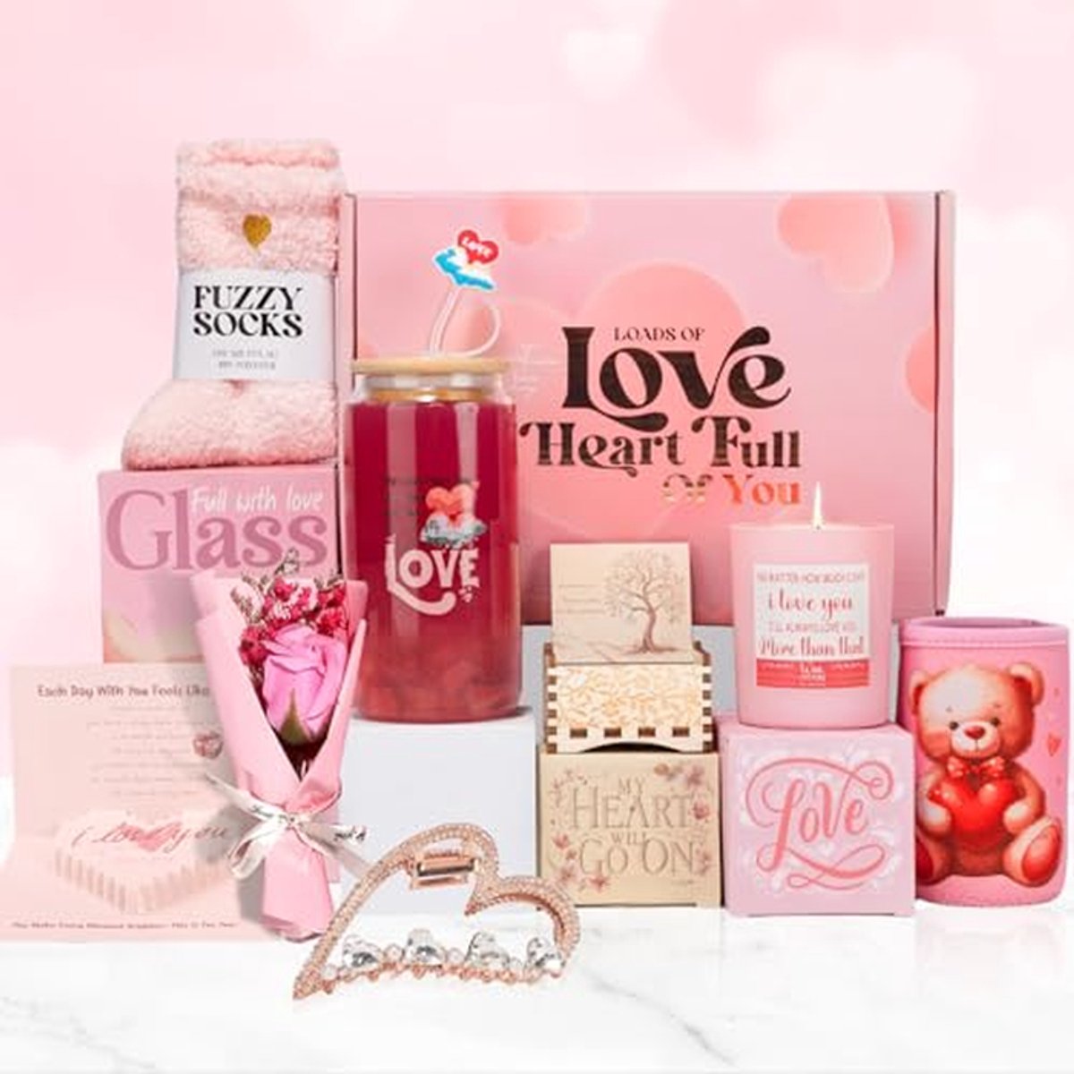 Cadeauset Vrouwen - Verjaardagscadeau - Verrassen & Vieren - 11 Delige Set - 473 ml Beker - Roségoud