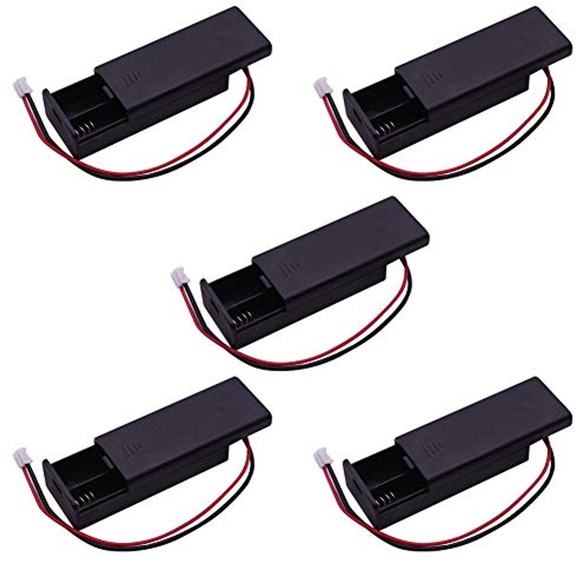 Batterijhouder Pack - AAA Houder - Projecten Voeden - Met Aan/Uit Schakelaar - 5 Stuks - Zwart