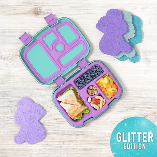 Set van 4 Dunne Herbruikbare Koelelementen voor Lunchtrommel en Koeltas - Glitter Design van Merkloos — afbeelding 2