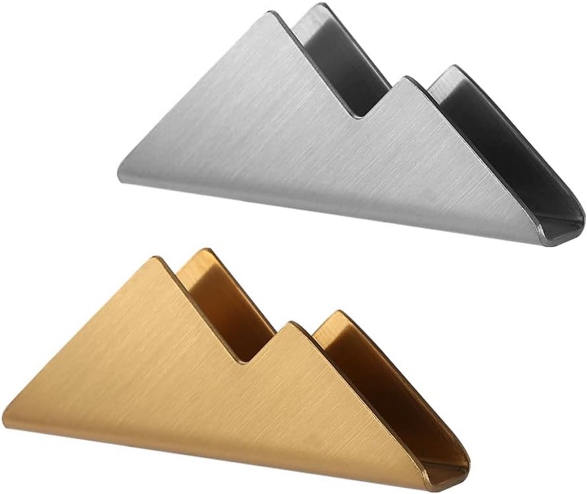 Kaarthouder Bureau - Naamkaartenhouder - Zakelijk Presenteren - Open Ontwerp - Set van 2 - Goud en Zilver