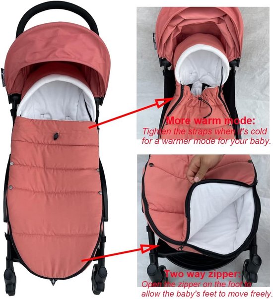 Kinderwagen voetenzak - Baby deken - Baby warm houden - Universele pasvorm - 600 g - Rossig — afbeelding 4