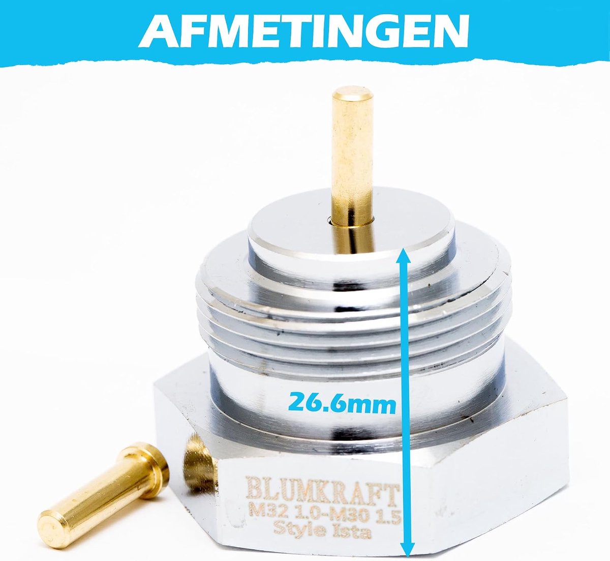 Radiator Adapter - Thermostaat Koppeling - Verwarming Aanpassen - M32 naar M30 - 2 Stangen - Chroom