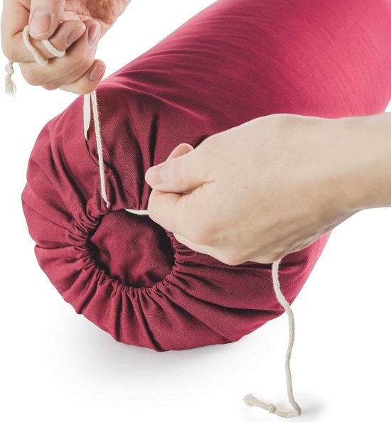 Yoga Rol - Cilinder Kussen - Rustgevende Houdingen - GOTS Gecertificeerd - 64 x 24 cm - Grijs — afbeelding 5