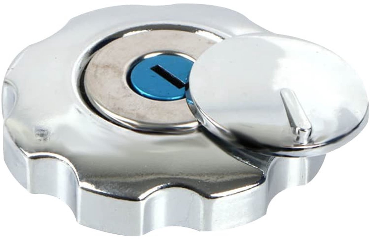Dailygoods- Tankdeksel Aluminium - Olietankdeksel - Afdekking met Slot - Vervanging voor CG125 - Inclusief 2 Sleutels - Zilver - Brandstoftankdop