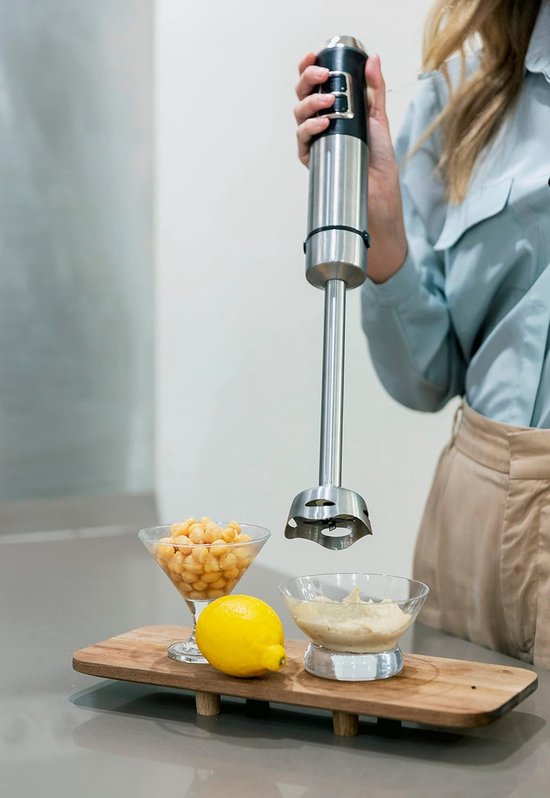 Staafmixer - Keukenmixer - Ingrediënten Bereiden - XXL Voet - 1500 Watt - Zilver — afbeelding 3