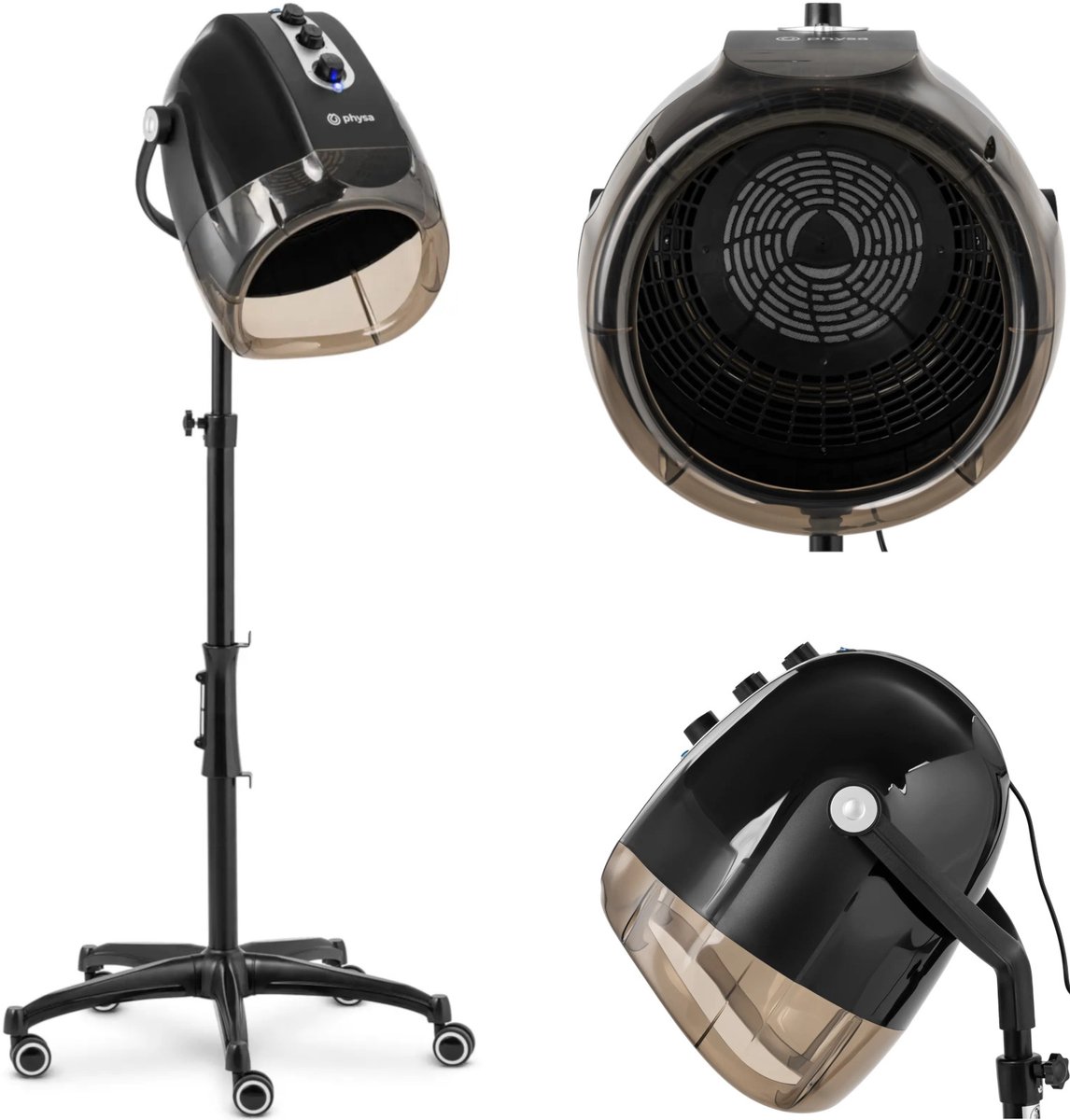 physa Haardroger - met ionische functie en standaard - 1000 W - zwart - 70 °C 10040803