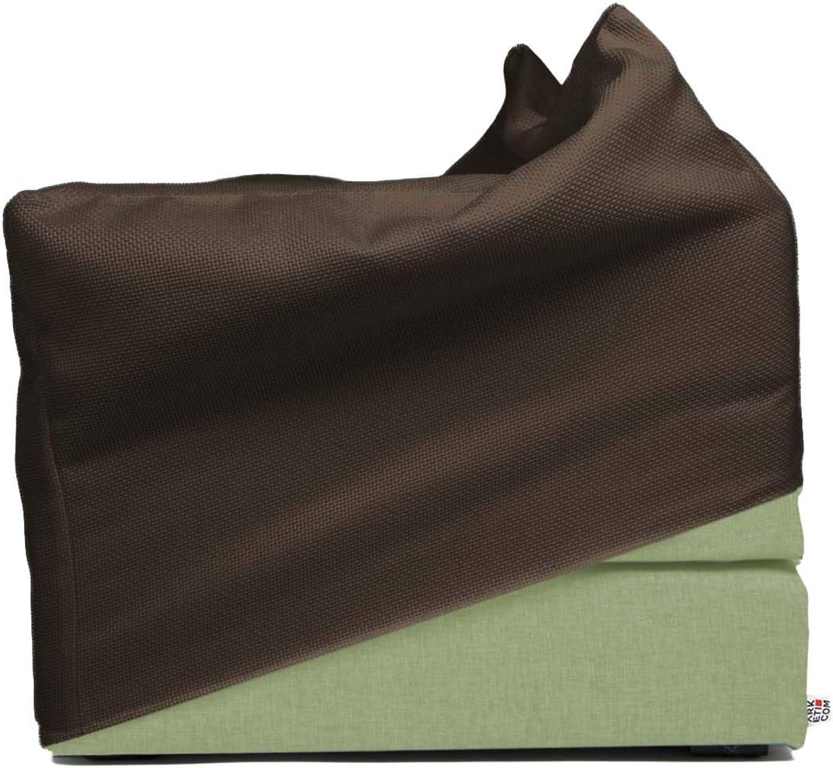 Uitklapbare stoel - Poef bed - Gasten ontvangen - Handgemaakt in Italië - 80x63x45 cm - Groen bruin