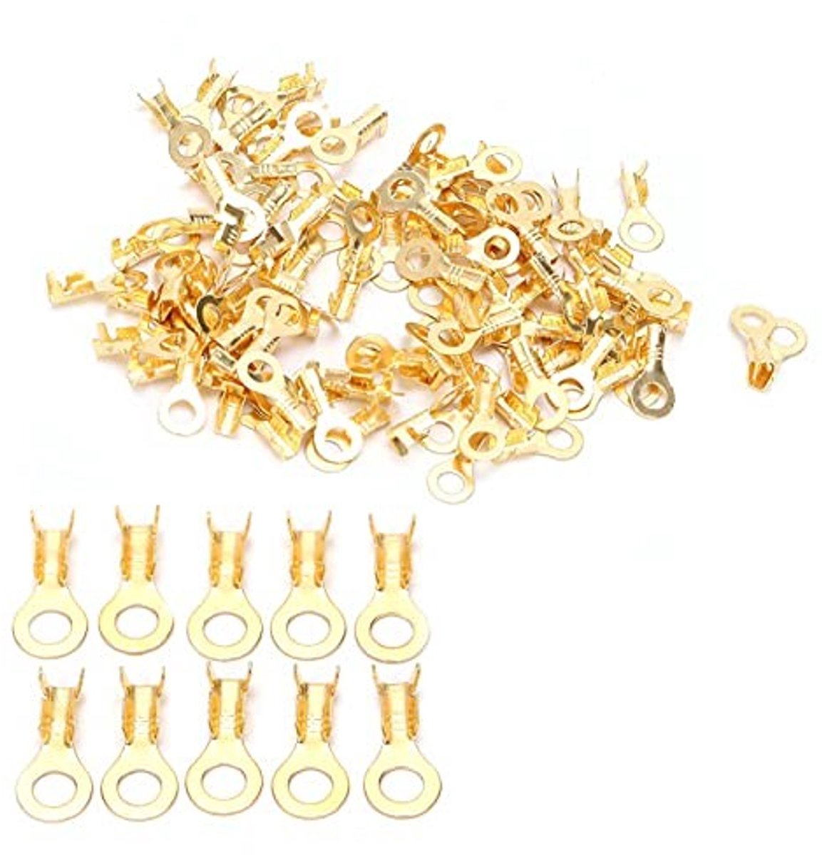 Dailygoods - 100 Stuks Zware Koperen Ring Terminals voor Kabelverbinding