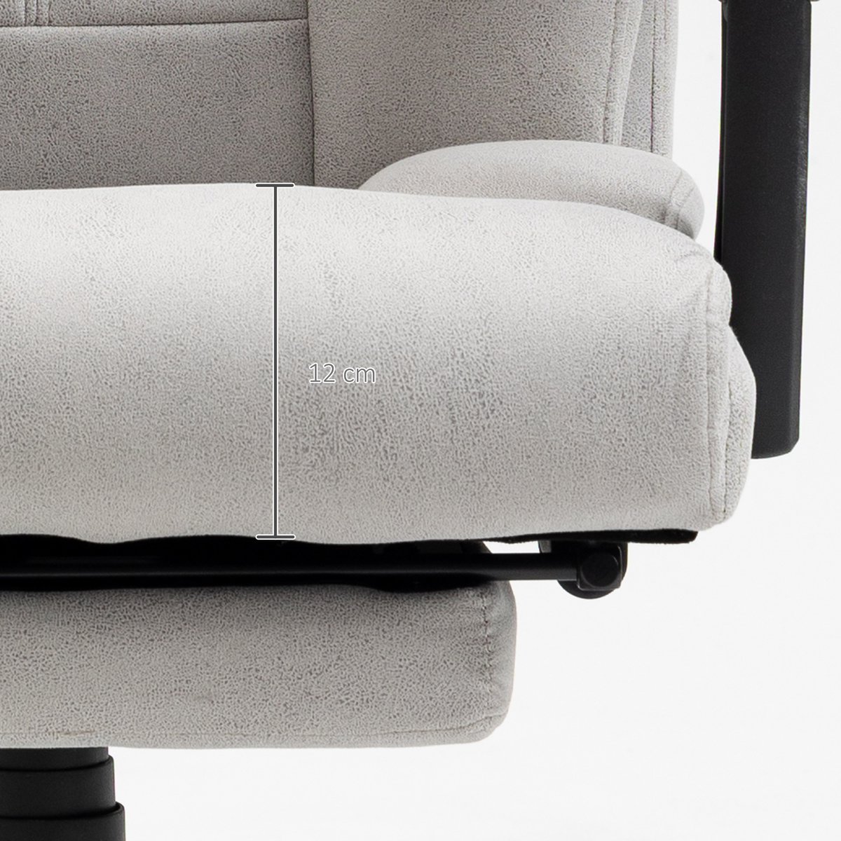MIVRAY Bureaustoel Met Massagefunctie En Lendenverwarming - Ergonomische Relaxstoel Voor Bureau En Thuiswerk - Lichtgrijs - Polyester – foto 4