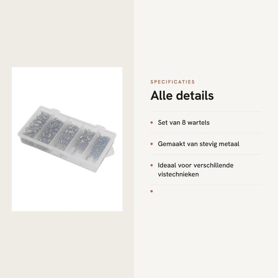 Dailygoods- Viswartels 8 Stuks - Metalen Vis Connector - Professioneel Ontwerp - Flexibel Gebruik - Visgereedschap - Schokbestendig - Visconnector — afbeelding 3