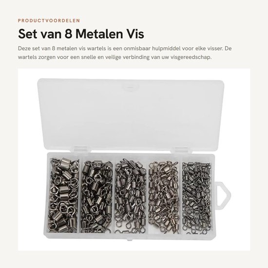Dailygoods- Viswartels 8 Stuks - Metalen Vis Connector - Professioneel Ontwerp - Flexibel Gebruik - Visgereedschap - Schokbestendig - Visconnector — afbeelding 5