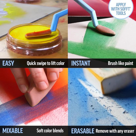 Kunstenaars Pastelkrijt - Zacht Pastel - Schilderen en Tekenen - Unieke Pannen Verpakking - 9 ml - Diarylide Geel — afbeelding 3