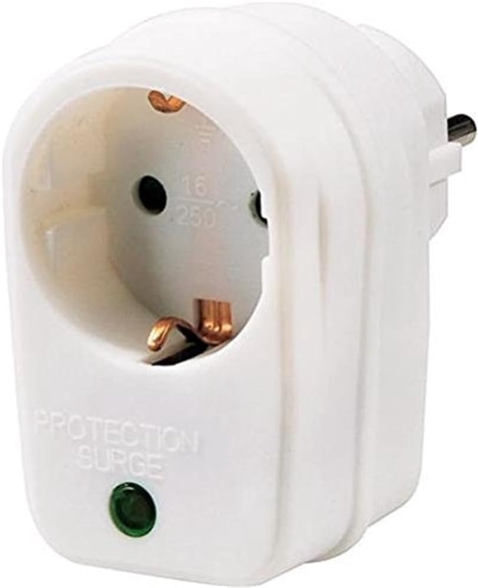 Overspanningsbeveiliging Adapter - Stroomadapter - Apparaten Beschermen - Kindveilige Contacten - 3500 Watt - Wit