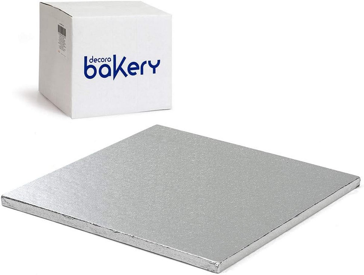Taartplateau Vierkant - Onderlegger Taart - Presentatie Gebak - Voedselveilig Materiaal - 55x55 cm - Zilver