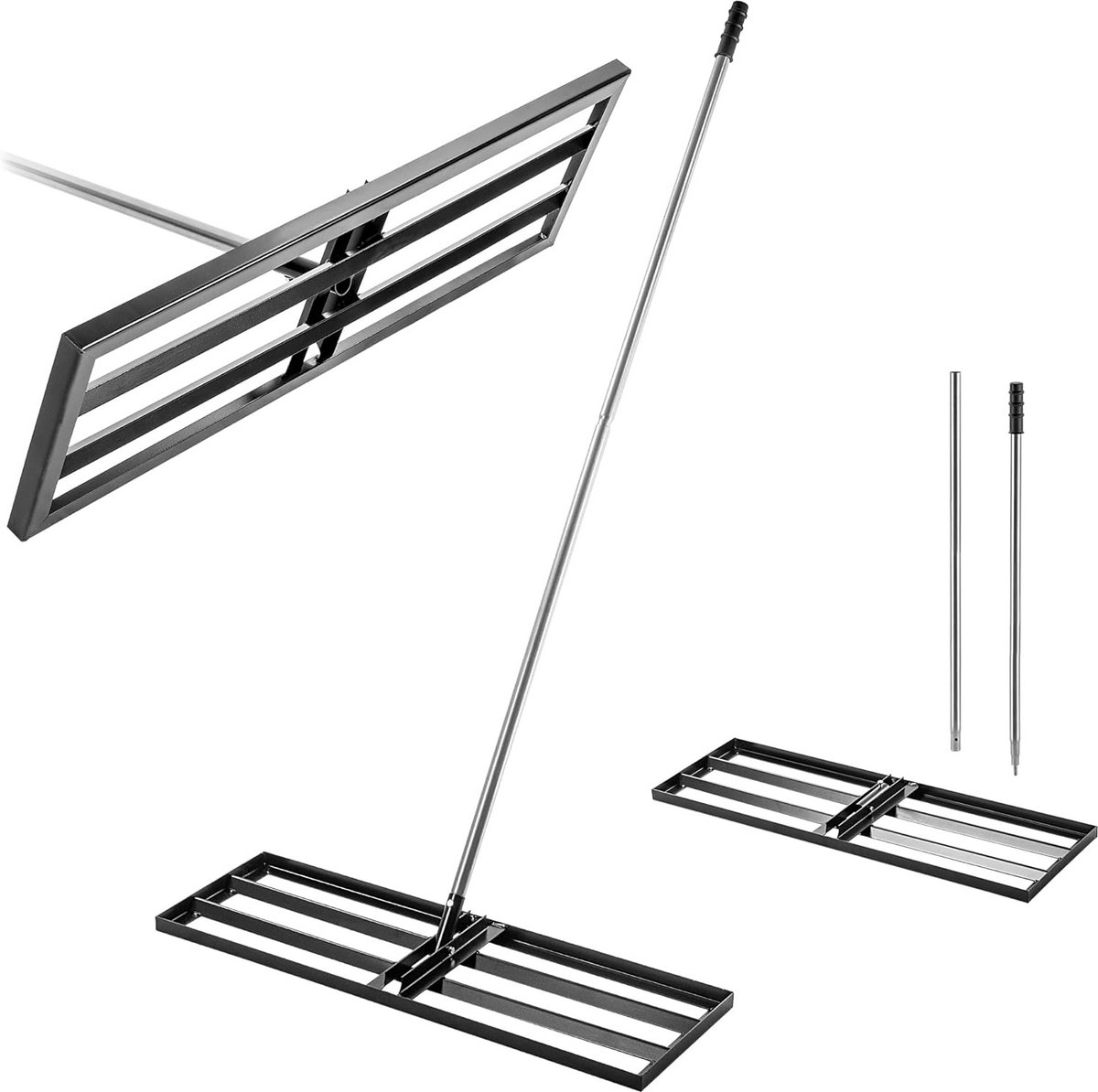 Gazonrakel - Nivelleerhark - Gazononderhoud - Metaal met coating - 89 x 29 cm - Zwart