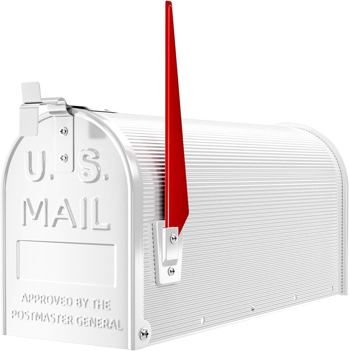 Brievenbus met Vlag - Postbus Amerikaans - Post Ontvangen - Weerbestendig Staal - 150 x 513 x 223 mm - Wit