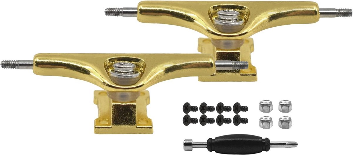 Toetsenbord Trucks - Vingerboard Onderdelen - Vingerboarden Verbeteren - Omgekeerde Kingpin - 34mm Breed - Goud