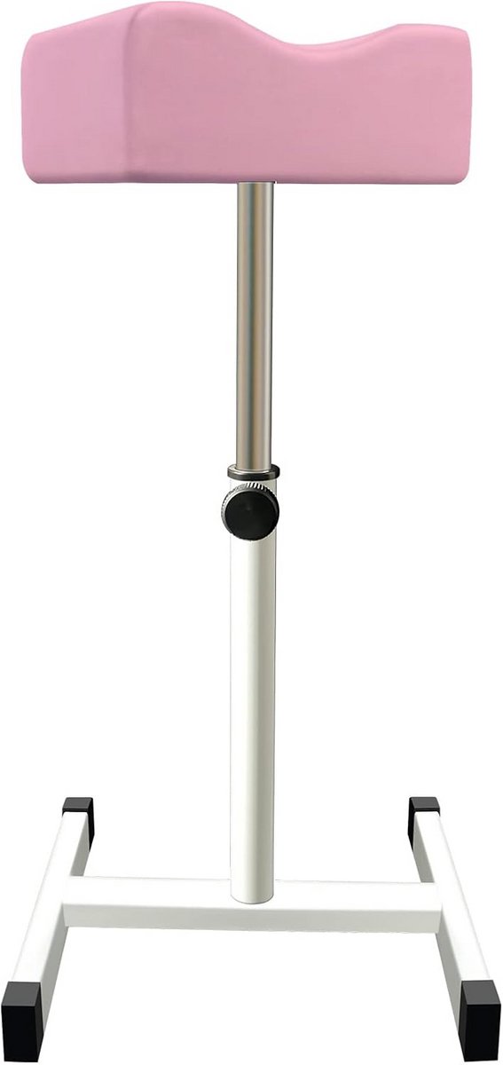 Pedicure Voetsteun - Manicure Kruk - Salon Gebruik - Antislip Rubberen Poten - Verstelbaar 46-55 cm - Roze