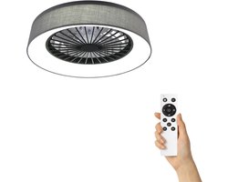 Plafondventilator Ella met verlichting - Ø47cm - 3 snelheden - Afstandsbediening - Grijs