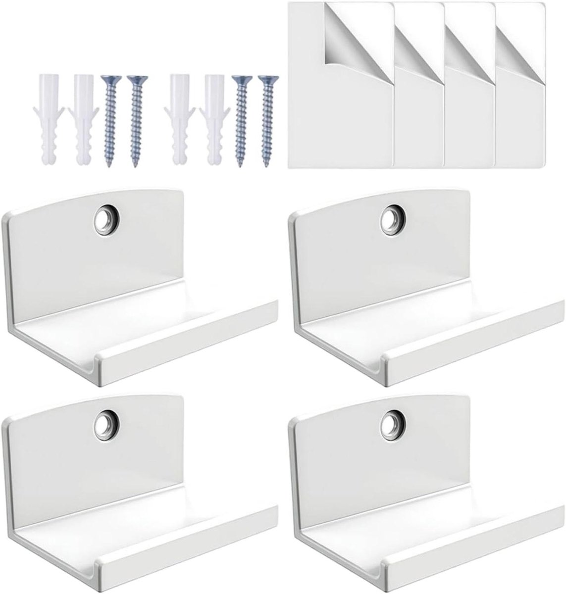 Vinyl Platenhouders - Album Displays - Muurpresentatie Muziek - Helder Acryl Ontwerp - 4 Stuks - Wit