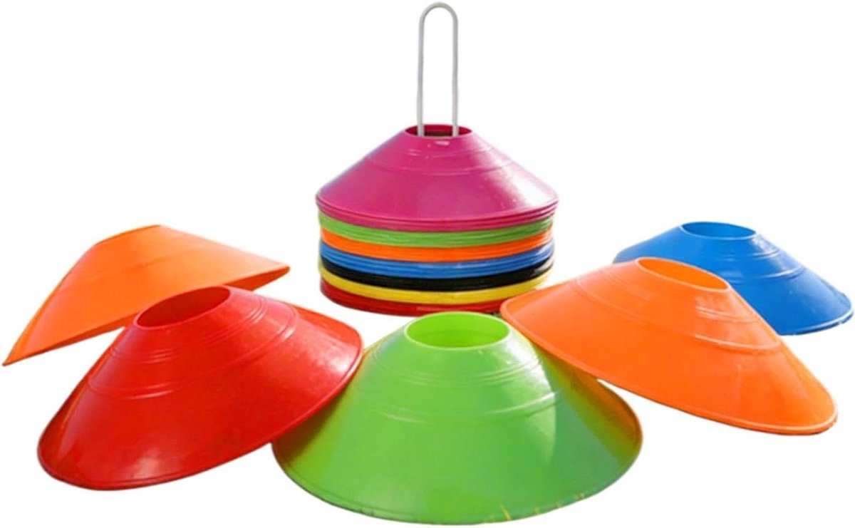 Schijfpionnen Set - Marker Kegels - Sport Training - Felgekleurde Markers - 50 Stuks - Multicolor