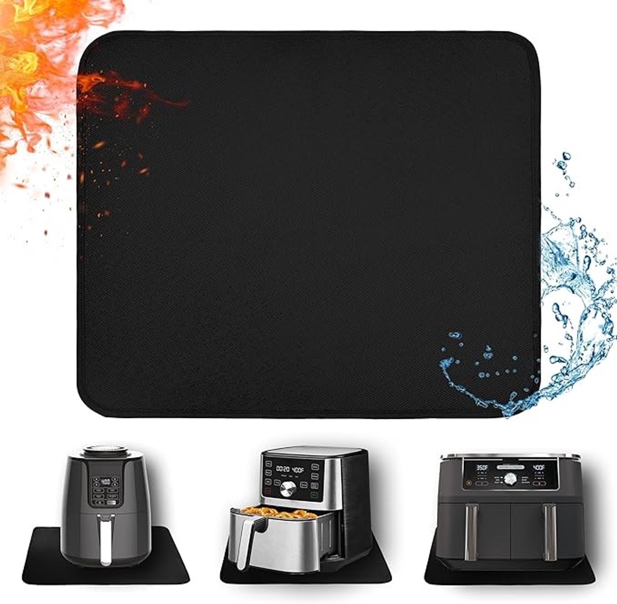 Hittebestendige siliconen airfryer mat, 30x45 cm, beschermt werkblad tegen hitte en vet