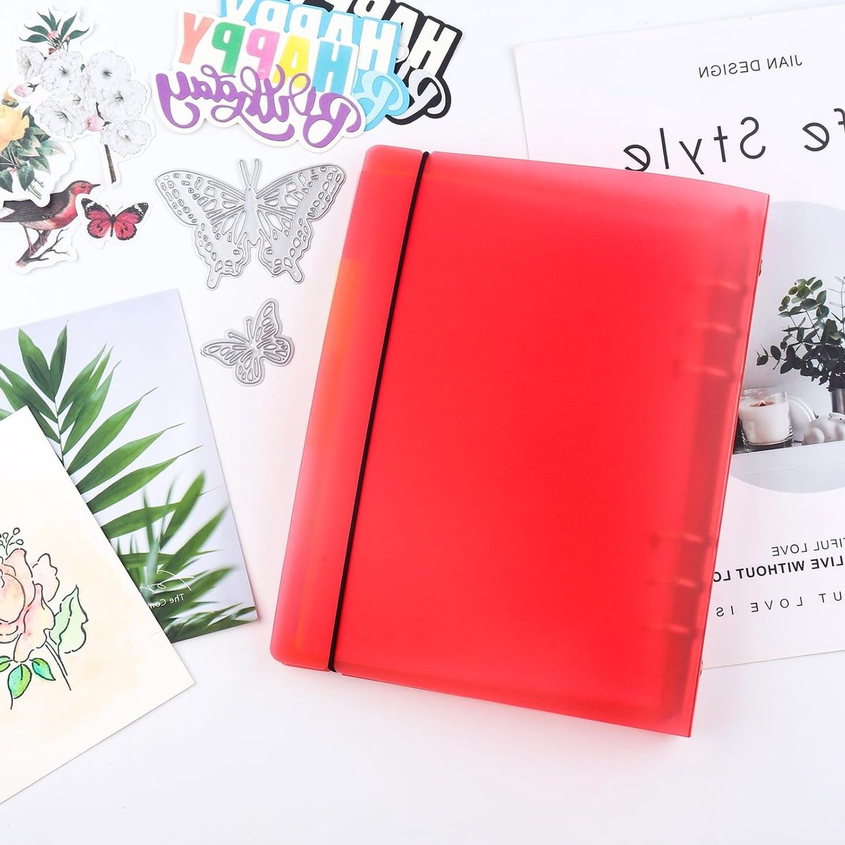 Set van 8 Stuks A5 6-Ring Binder Covers van Zacht PVC - Transparant en Matte Oppervlakte voor Herbruikbare Notitieboekjes en Stempel- en Stansopslag — cadeau in Cadeau-ideeën - foto 4