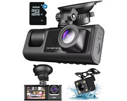 Zyrex® Dashcam voor Auto voor en Achter - Achter Draadloos - HD Night Vision - Zwart- 10cm x 30cm x 5cm