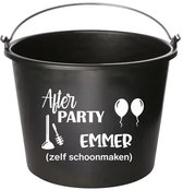 Emmer - Afterparty - Cadeau emmer - met tekst - 12 liter - zwart