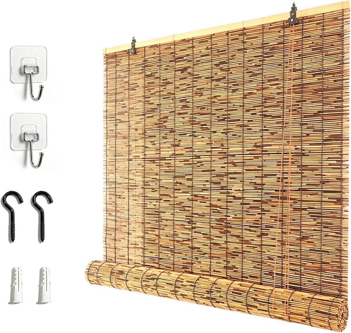 Bamboe Rolgordijnen - Natuurlijk Zonnescherm - Terras Beschermen - Weerbestendig Ontwerp -