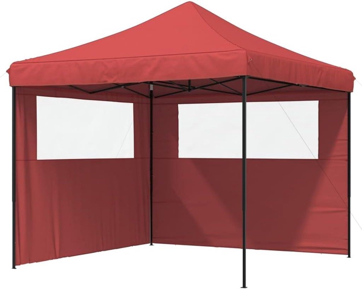 Opvouwbare Partytent - Pop-up Paviljoen - Feesten en Barbecues - PVC-gecoat Dak - 292 x 292 cm - Bordeauxrood