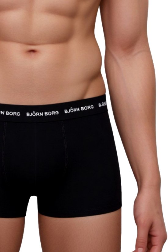 Björn Borg Cotton Stretch trunks - heren boxers korte pijp (3-pack) - zwart - zwart - zwart