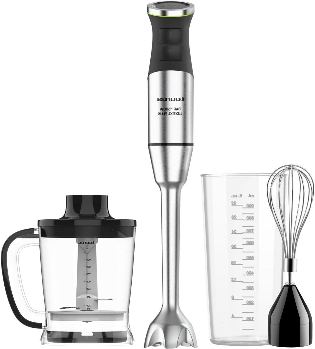 Staafmixer XXL - Keukenmixer Handmixer - Grote Porties Maken - Krachtige 1500W Motor - 1 Liter XL - Zwart