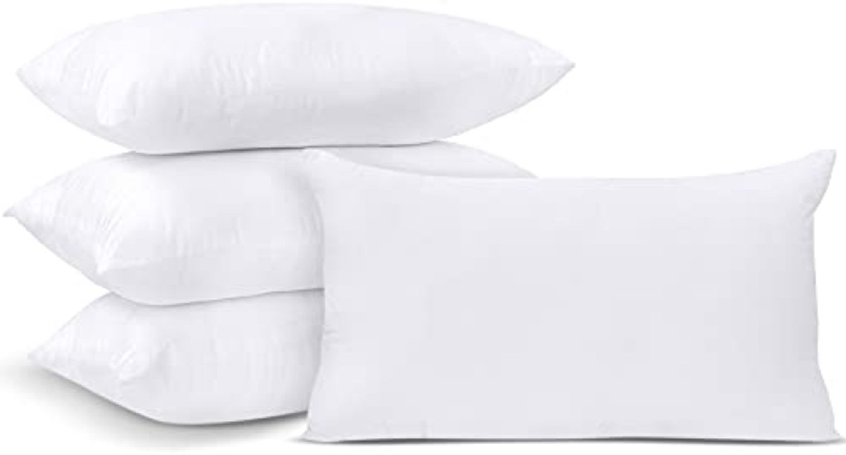 Set van 4 Kussenvullingen 30x50 cm - Rechthoekige Binnenkussens voor Bank of Slaapkamer - Zachte Vezelvulling - Wit