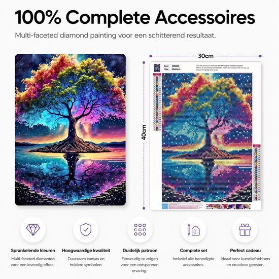BOTC Peinture de diamants Adultes – Peinture de diamants Enfants – Forfait complet de Peinture de diamants – Arbre – 30 x 40 cm