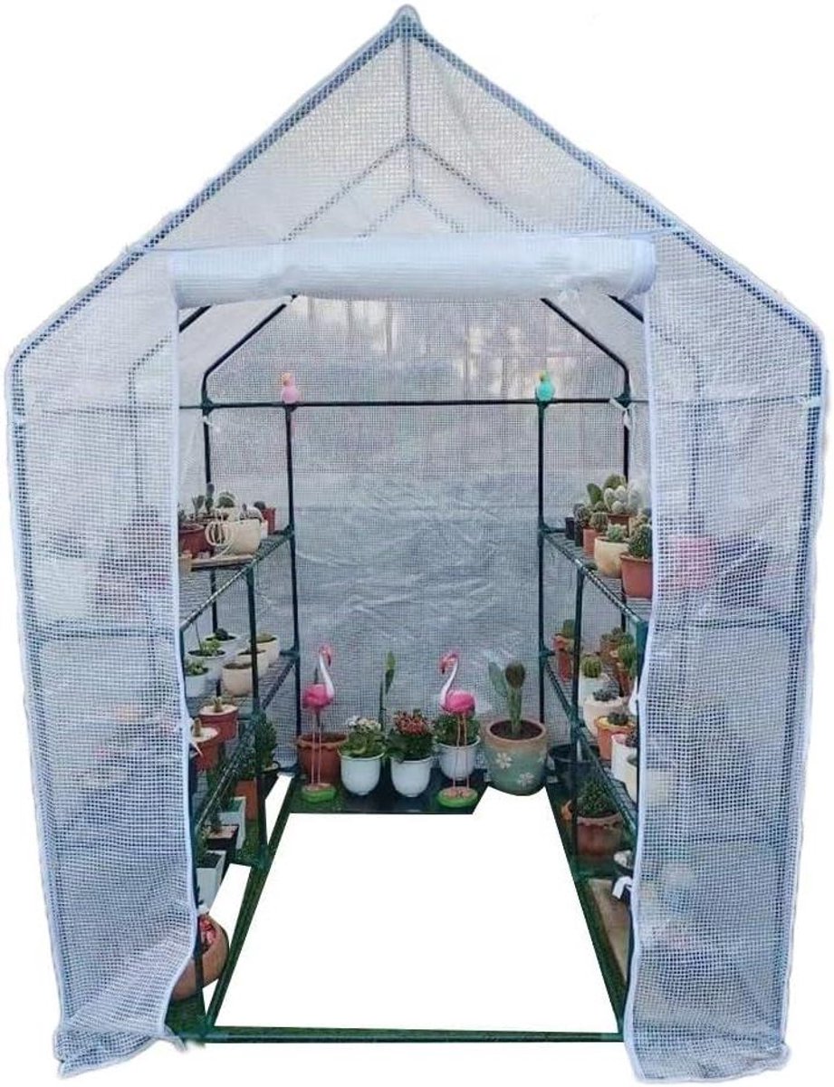 Broeikas Cover - Plantentent Vervanging - Planten Beschermen - Waterdicht PVC Materiaal - 143x143x195 cm - Groen