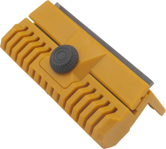 Geleiderailrechter - Zaagblad Vijl - Kettingzaag Onderhoud - Ergonomische Houder - 100mm x 36mm - Geel — afbeelding 2