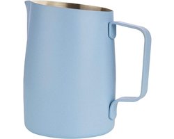 Stainless Steel Melkopschuimer met Handvat, 600ml Koffie Accessoire voor Cappuccino en Latte Art, Blauw Kleur