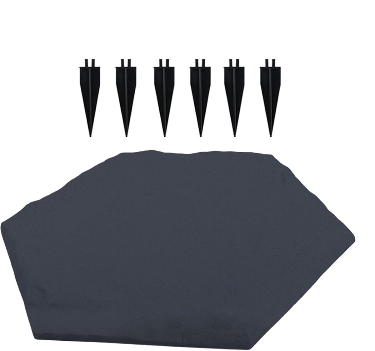 Decoratieve Tredstenen - Tuinpad Platen - Buitenpaden Aanleggen - Inclusief Grondhaken - 39 cm Diameter - Zwart