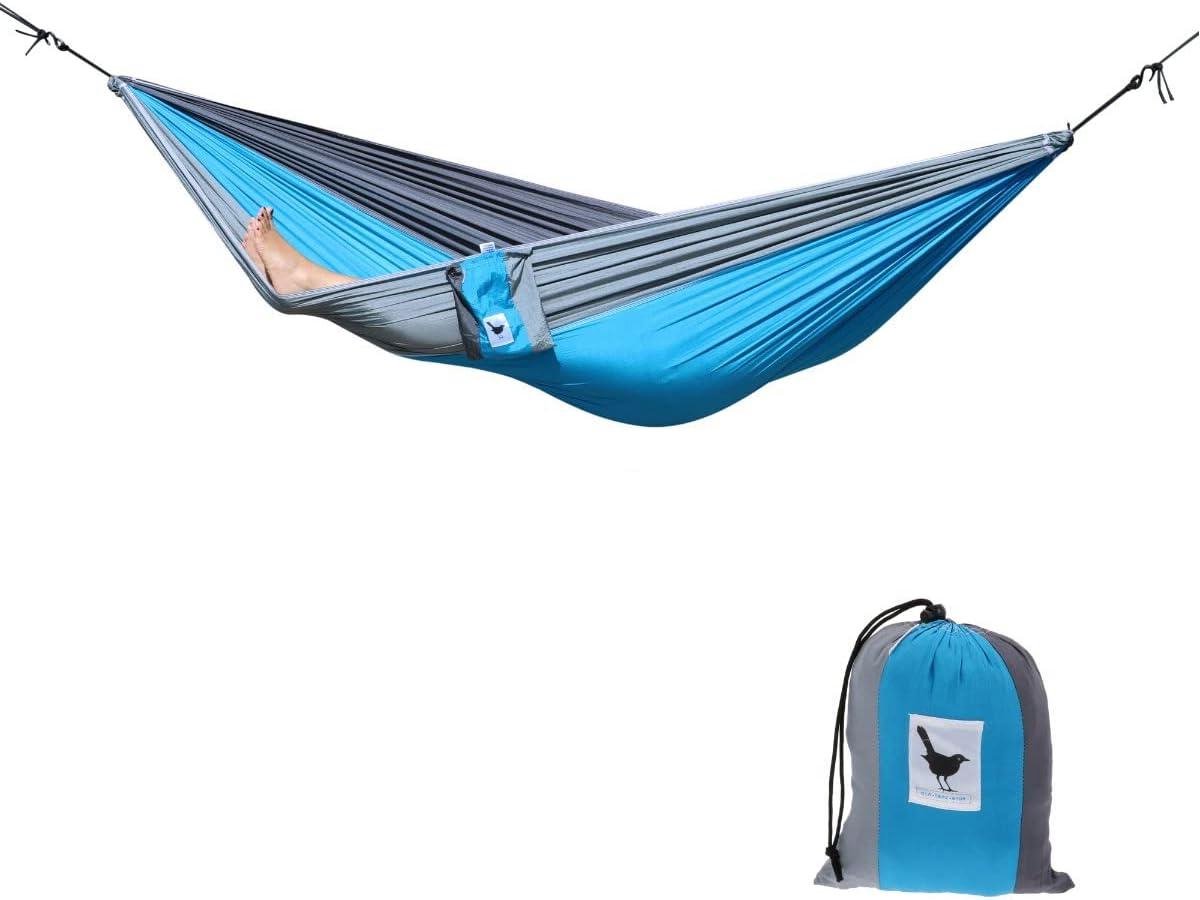 Reishangmat Relax - Enkele Hangmat - Buiten Ontspannen - Sterke Parachutestof - 180KG Draagvermogen - Geel