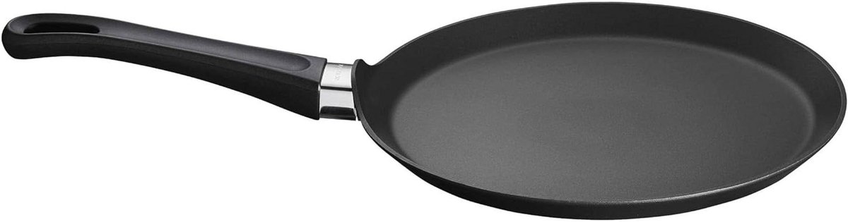 Crêpe Pan - Pannenkoekenpan Koekenpan - Lekkere Pannenkoeken Maken - Gegoten Aluminium - 25 cm - Zwart