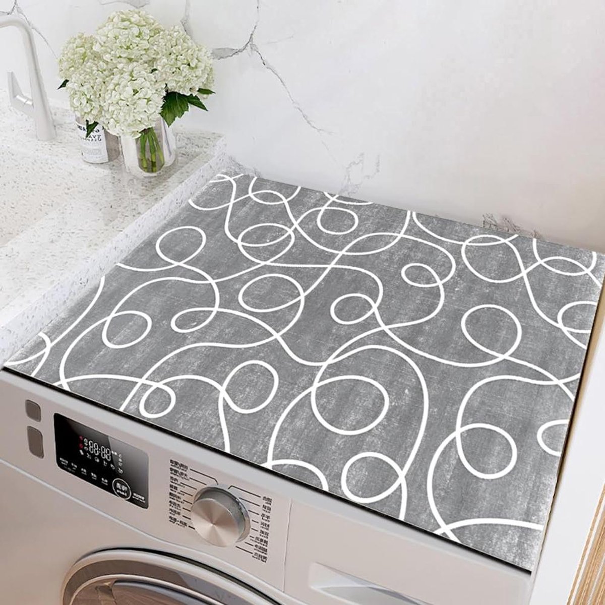 Wasmachinehoes Beschermhoes - Apparaatmat - Apparaten Beschermen - Absorberend PU Leer - 6