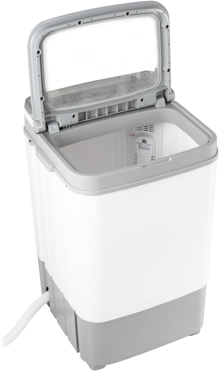 Compacte Wasmachine Draagbare Wasmachine Reizen en Kleine Ruimtes Met Centrifugefunctie 6 kg Capaciteit Wit