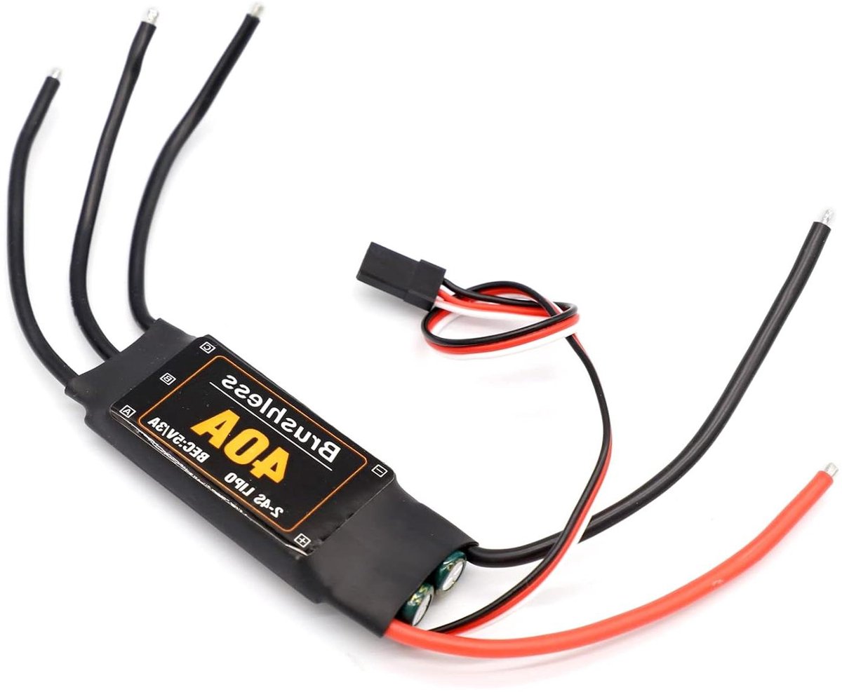 Borstelloze Snelheidsregelaar - ESC Motor Controller - RC Vliegtuig Vliegen - Uitgebreide Bescherming - 40A Continue Stroom - Zwart