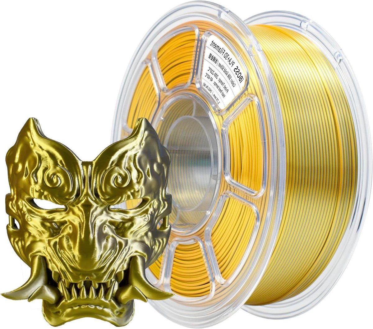 3D Printer Filament - Zijde PLA+ - Creatief Printen - Tweekleurig Effect - 1.75 mm 1 kg - Goud Zilver