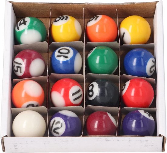 Mini Biljartballen Set - Pool Ballen - Spelplezier Binnen - Duurzaam Polyesterhars - 25mm - Multicolor van mini — afbeelding 5