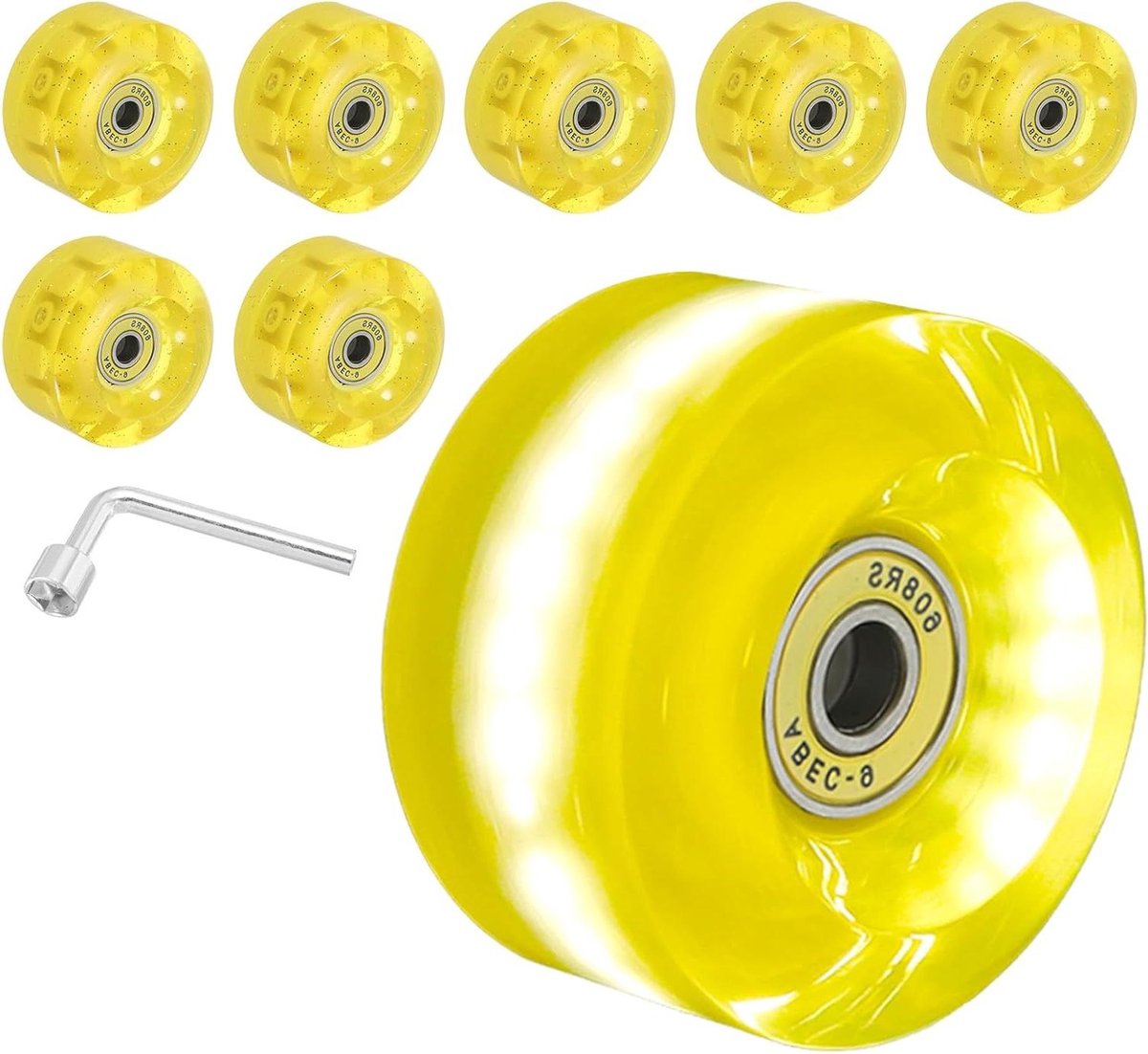 Rolschaats Wielen Skateboard Cruiser Wielen Buiten Schaatsen Ingebouwde Knipperlichten 8 Pack 58mm