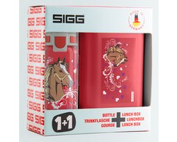 SIGG Schoolset paarden - drinkfles en lunchbox - BPA-vrij - multicolor.