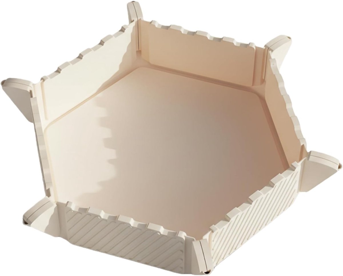 Flexibele Snijplank - Opvouwbare Hakmat - Keuken Camping - Met Opvangbak - 23 x 21 cm - Beige